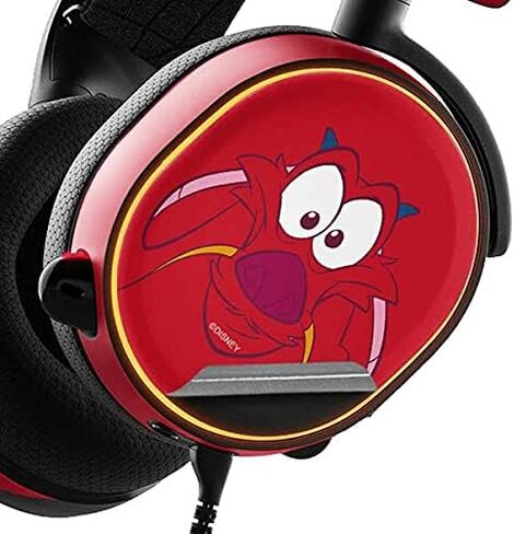 غلاف صوتي لصائق Skinit متوافق مع SteelSeries Arctis 3 - تصميم Disney Mulan Mushu المرخص رسميًا in Saudi Arabia