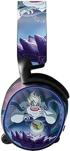 غلاف صوتي لصائق Skinit متوافق مع SteelSeries Arctis 3 - تصميم Disney Villains Ursula Ariel وFlounder المرخص رسميًا in Saudi Arabia