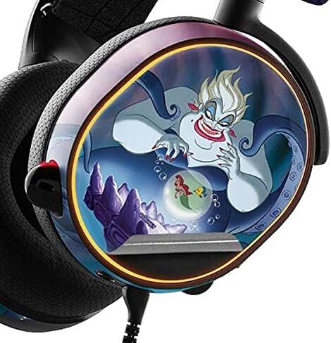 غلاف صوتي لصائق Skinit متوافق مع SteelSeries Arctis 3 - تصميم Disney Villains Ursula Ariel وFlounder المرخص رسميًا in Saudi Arabia