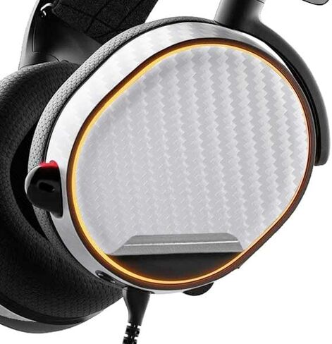 غلاف صوتي لصائق Skinit متوافق مع SteelSeries Arctis 3 - تصميم مادة من ألياف الكربون البيضاء المتخصصة in Saudi Arabia