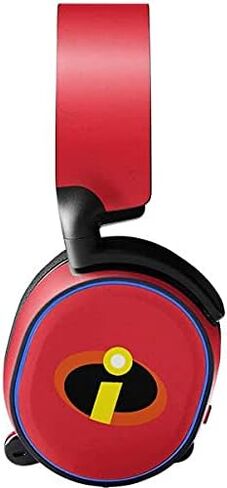 غلاف صوتي لصائق Skinit متوافق مع SteelSeries Arctis 3 - تصميم شعار Disney The Incredibles الرئيسي المرخص رسميًا in Saudi Arabia