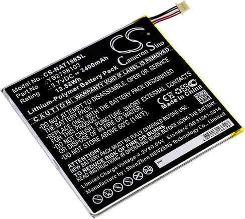بطارية 3400 مللي أمبير متوافقة مع ONN 100005207، ONA19TB002، Tablet 8، للجزء رقم YB2798103 in Kuwait
