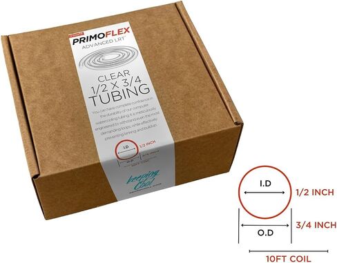 أنابيب مرنة مخصصة للتبريد المائي من PrimoChill PrimoFlex LRT - 1/2 بوصة ID × 3/4 بوصة OD، 10 أقدام مرفقة مع إعداد النظام والمبرد، مصنوعة من مواد فاخرة، صُنعت بفخر في الولايات المتحدة الأمريكية - أسود أونيكس in Kuwait