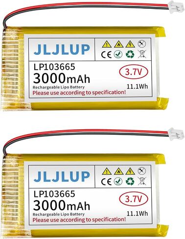 3.7V Lipo Battery 3000mAh Rechargeable Lithium Polymer Batteries Pack with Wire JST1.25mm Connector Integrated Protection Circuit for Arduino ESP32 Development Board for Speaker Wireless Device in Saudi Arabia