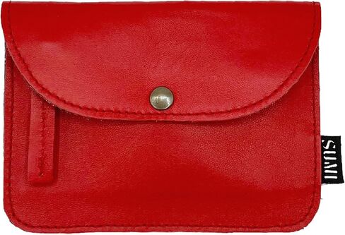 SUMI Japanese Style Leather and Fabric Wallet, Women's Purse with Zipper, Turquoise, S, japanese in Kuwait