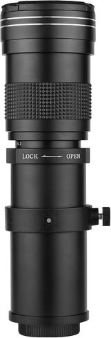 Qiilu 420-800mm Super telephoto Zoom Lens, CPL, Filters Set, 2X teleconverter Lens and Adapter, Professional Photography kit for shutterbugs, Manual Focusing with T Mount telephoto (Black) in Saudi Arabia