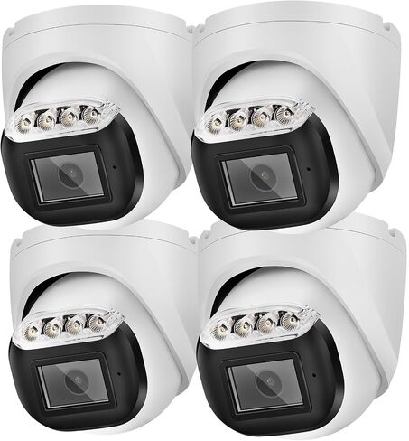 MWRCTV 8MP PoE IP Camera,Turret Smart Dual Light Security Camera(4 PCS) | Full Metal Case,2.8mm Wide Angle Lens,H.265,Built-in Mic, IP66,Smart Color Night Vision,Add-on Cam Work With NVR/RTSP in Saudi Arabia