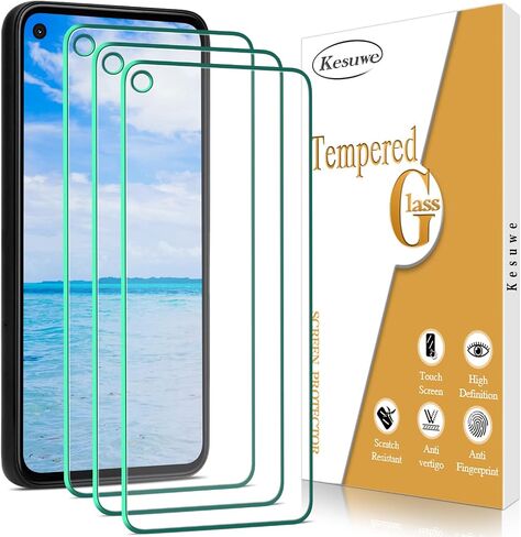 Kesuwe [3-Pack] Screen Protector For Google Pixel 4 Tempered Glass, HD Clear, 9H Hardness, Anti-Scratch No-Bubble, Easy to install in Saudi Arabia
