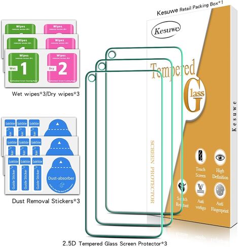 Kesuwe [3-Pack] Screen Protector For Google Pixel 4 Tempered Glass, HD Clear, 9H Hardness, Anti-Scratch No-Bubble, Easy to install in Saudi Arabia