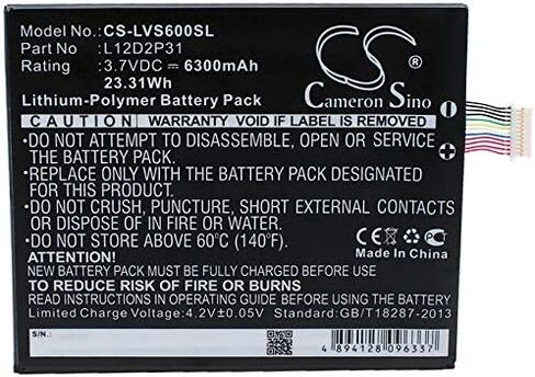 بطارية 6300 مللي أمبير/3.7 فولت متوافقة مع LEN0VO IdeaPad S2110A، IdeaTab S2110، IdeaTab S2110AF، تناسب P/N: L11C2P31، L11M2P31، L12D2P31 in Kuwait