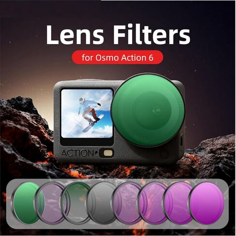Filter Kit for DJI Osmo Action 6,CPL/ND8/16/32/64 UV Filter Kit Action Camera Accessories for DJI Osmo Action 6 (ND8+ND16+ND32+ND64) in Saudi Arabia