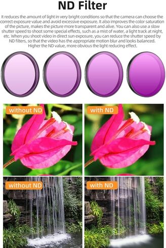 Filter Kit for DJI Osmo Action 6,CPL/ND8/16/32/64 UV Filter Kit Action Camera Accessories for DJI Osmo Action 6 (ND8+ND16+ND32+ND64) in Saudi Arabia