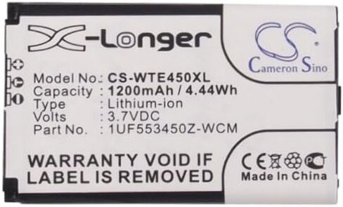 1200mAh/3.7V Battery Compatible with Wacom PTH-450-IT, PTH-450-NL, PTH-450-PL, PTH-450-RU, PTH-450-XX, fit P/N: 1UF553450Z-WCM, ACK-40403, B056P036-1004, F1134J-711, SLA-A328 in Kuwait