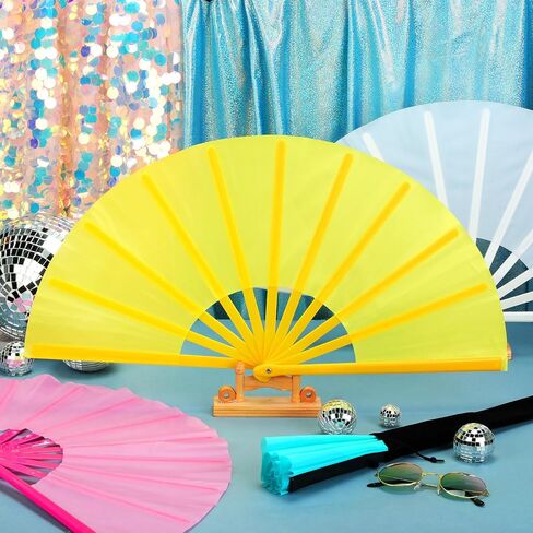 Blulu Large Folding Fan for Line Dancing Big Silk Handheld Clapping Popping Fan Boots on The Ground for Men Women(classic Style, Navy, 13 Inch) in Saudi Arabia