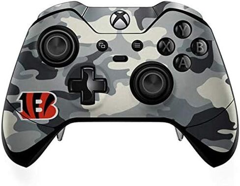 ملصق Skinit المخصص للألعاب متوافق مع وحدة تحكم Xbox One Elite - تصميم مموه مرخص رسميًا من NFL Cincinnati Bengals in Kuwait