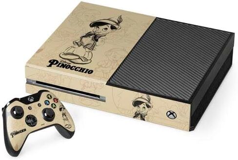 ملصق Skinit المخصص للألعاب متوافق مع وحدة تحكم Xbox One وحزمة وحدة التحكم - تصميم بورتريه لرسومات Disney Pinocchio المرخصة رسميًا in Saudi Arabia