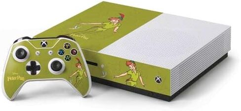 Skinit Decal Gaming Skin Compatible with Xbox One S Console and Controller Bundle - Officially Licensed Disney Peter Pan and Tinker Bell Portrait Design in Saudi Arabia