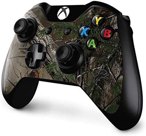 Skinit Decal Gaming Skin Compatible with Xbox One Controller - Officially Licensed NFL Detroit Lions Realtree Xtra Green Camo Design in Saudi Arabia