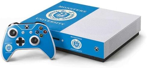 Skinit Decal Gaming Skin Compatible with Xbox One S Console and Controller Bundle - Officially Licensed Disney Monsters University School‚Äôs Emblem Design in Saudi Arabia