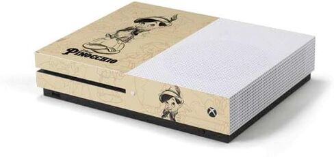 ملصق Skinit المخصص للألعاب متوافق مع وحدة تحكم Xbox One S - تصميم بورتريه لرسومات Disney Pinocchio المرخصة رسميًا in Saudi Arabia