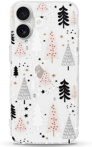 LCHULLE Compatible with iPhone 12 Case iPhone 12 Pro Christmas Case Xmas Santa Holiday Transparent Clear Design Women Men Kids Soft TPU Silicone Shockproof Protective Cover, Xmas Tree in Kuwait