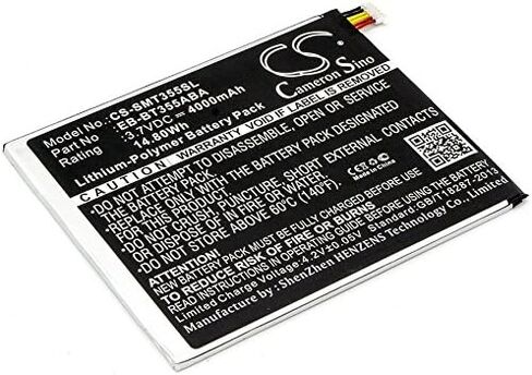 بطارية متوافقة مع Samsung Galaxy Tab A، SM-T355، SM-P355، SM-P355C، SM-P355Y، SM-T355، SM-T355C، SM-T357T، SM-T357W، رقم القطعة: EB-BT355ABE، 4000 مللي أمبير في الساعة in Kuwait