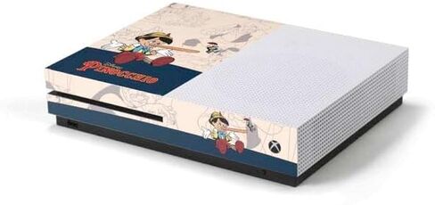 Skinit Decal Gaming Skin Compatible with Xbox One S Console - Officially Licensed Disney Pinocchio and Jiminy Cricket Design in Saudi Arabia