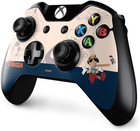 ملصق Skinit المخصص للألعاب متوافق مع وحدة تحكم Xbox One - تصميم Disney Pinocchio وJiminy Cricket المرخص رسميًا in Saudi Arabia