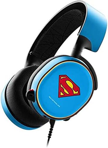 Skinit Decal Audio Skin Compatible with SteelSeries Arctis 5 - Officially Licensed DC Comics Superman Comic Pattern Logo in Red Design in Saudi Arabia