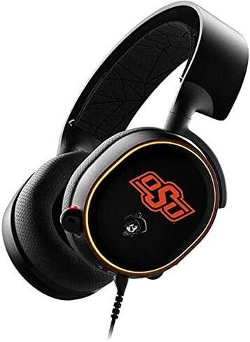 Skinit Decal Audio Skin Compatible with SteelSeries Arctis 5 - Officially Licensed Oklahoma State University OSU on Black Design in Saudi Arabia