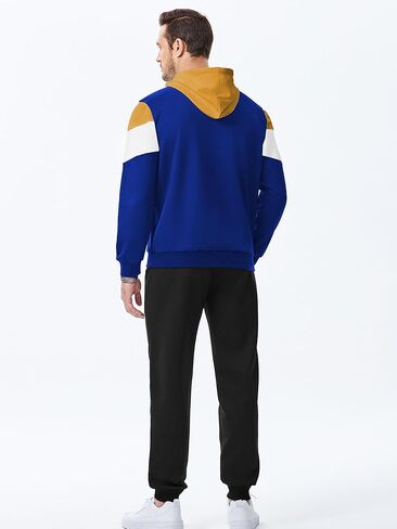 Jmierr Men's Hoodie Tracksuit 2 قطع مجموعة ألوان حداثة بلوك Pullover Fleece Hoodies طويلة الأكمام in Kuwait
