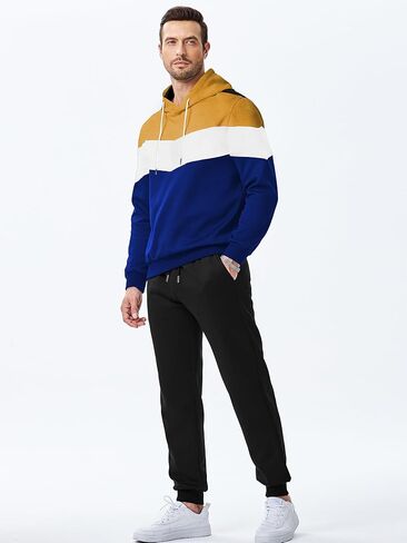 Jmierr Men's Hoodie Tracksuit 2 قطع مجموعة ألوان حداثة بلوك Pullover Fleece Hoodies طويلة الأكمام in Kuwait