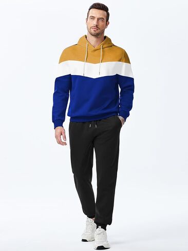 Jmierr Men's Hoodie Tracksuit 2 قطع مجموعة ألوان حداثة بلوك Pullover Fleece Hoodies طويلة الأكمام in Kuwait