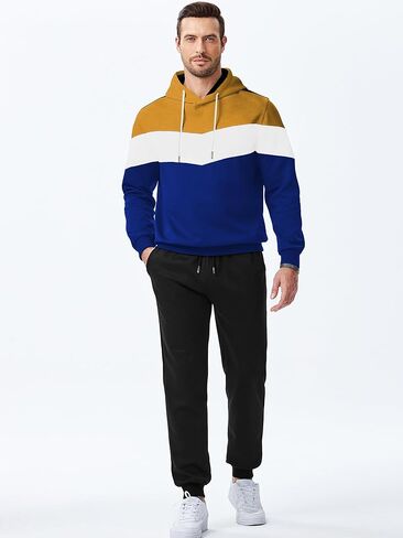 Jmierr Men's Hoodie Tracksuit 2 قطع مجموعة ألوان حداثة بلوك Pullover Fleece Hoodies طويلة الأكمام in Kuwait