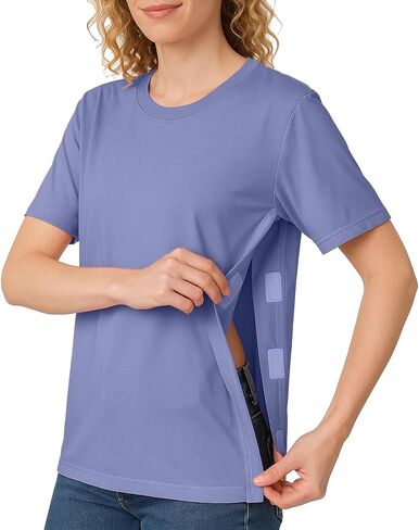 Shoulder Surgery Shirts for Women Short Sleeve Adaptive Clothing Surgery Clothing for Broken Arm Post Shoulder Surgery Tops in Saudi Arabia