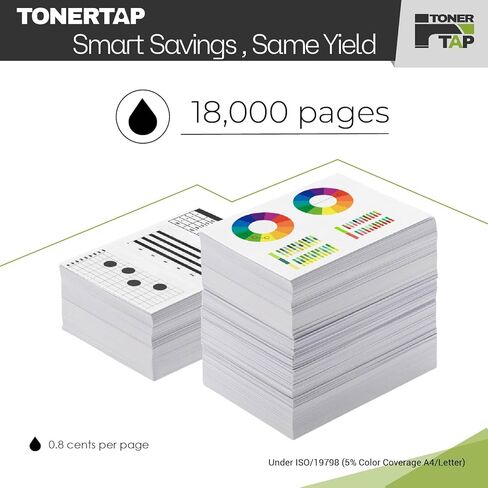 Toner Tap Dell C5765dn, Dell C5765 Compatible Toner Cartridge Replacement Set, Black, Cyan, Yellow and Magenta in Kuwait