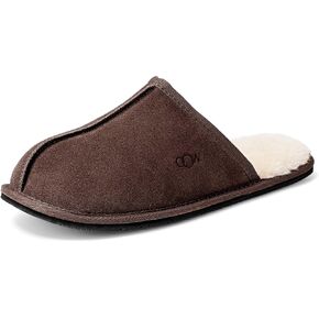 OOW Mens Slippers أصلي من جلد الغزال النعال للرجال مريحين من رغوة الذاكرة الغامضة أحذية في الهواء الطلق in Kuwait