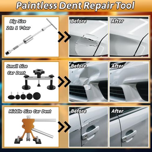 Car Dent Puller Kit, 45Pcs Body Repair Tools Paintless Dent Removal Tool with Adjustable Dent Lifter & Bridge Puller, Hail Damage Repair Kit for Car Refrigerator Door Ding in Saudi Arabia