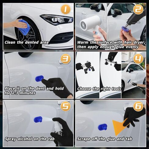 Car Dent Puller Kit, 45Pcs Body Repair Tools Paintless Dent Removal Tool with Adjustable Dent Lifter & Bridge Puller, Hail Damage Repair Kit for Car Refrigerator Door Ding in Saudi Arabia