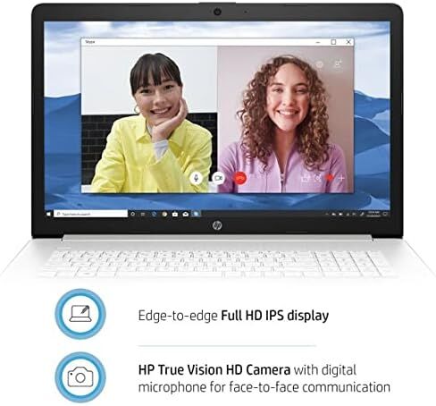2022 HP كمبيوتر محمول 17.3 بوصة FHD IPS، معالج Intel Core i5-1135G7، ذاكرة الوصول العشوائي 8 جيجابايت، 512 جيجابايت SSD، لوحة مفاتيح بإضاءة خلفية، Intel Iris Xe Graphics، HDMI، WiFi، كاميرا ويب، Windows 11 Home، فضي، دعم IFT لمدة أسبوعين in Kuwait