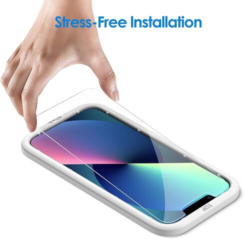 واقي شاشة من JETech لهاتف iPhone 8 Plus، iPhone 7 Plus، iPhone 6s Plus، iPhone 6 Plus، 5.5 بوصة، طبقة من الزجاج المقوى مع أداة سهلة التركيب، عبوة من قطعتين in Saudi Arabia