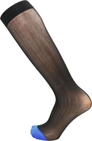 3-Pack Mens Over the Calf Sheer Nylon Spandex Dress Socks in Kuwait