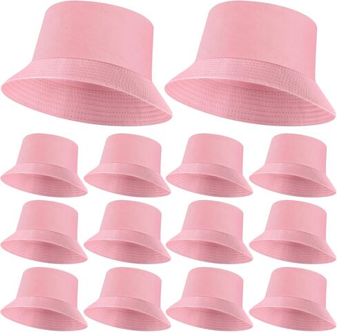 36/24/12 Pcs Bucket Hats for Men Women Bulk Cotton Fishing Cap UV Protection Beach Foldable Solid Color Sun Cap in Saudi Arabia