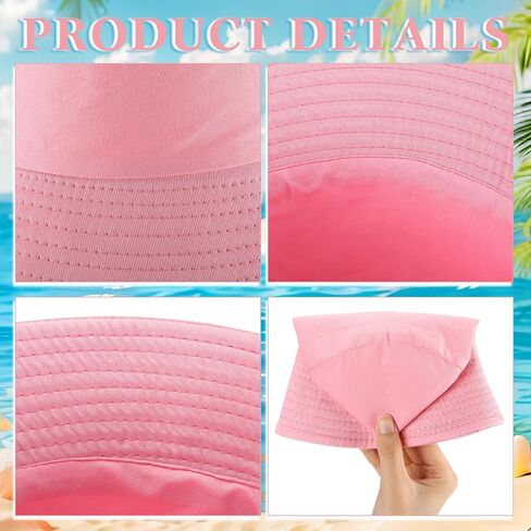 36/24/12 Pcs Bucket Hats for Men Women Bulk Cotton Fishing Cap UV Protection Beach Foldable Solid Color Sun Cap in Saudi Arabia