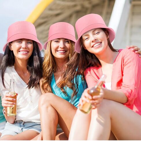 36/24/12 Pcs Bucket Hats for Men Women Bulk Cotton Fishing Cap UV Protection Beach Foldable Solid Color Sun Cap in Saudi Arabia