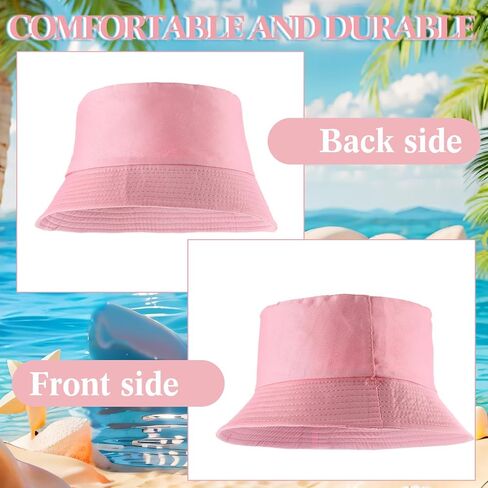 36/24/12 Pcs Bucket Hats for Men Women Bulk Cotton Fishing Cap UV Protection Beach Foldable Solid Color Sun Cap in Saudi Arabia