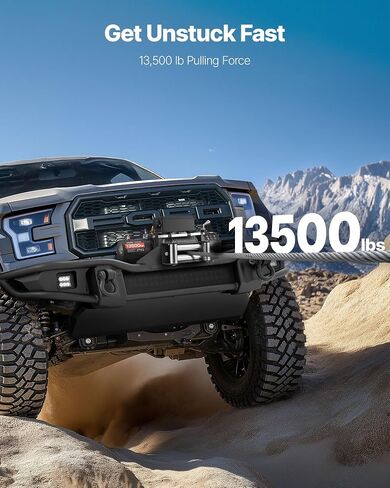 VEVOR Electric Winch, 12000 lbs Load Capacity, 12V DC Truck Winch with Φ0.36 in x 80 ft Steel Rope, Wireless & Wired Remote Control, IP55 Waterproof for Towing SUV Jeep Trailer Boat Off-Road Vehicle in Saudi Arabia