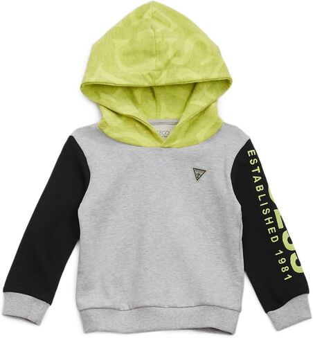 GUESS Boys' Big Long Sleeve Organic Contrast French Terry Active Pullover in Saudi Arabia