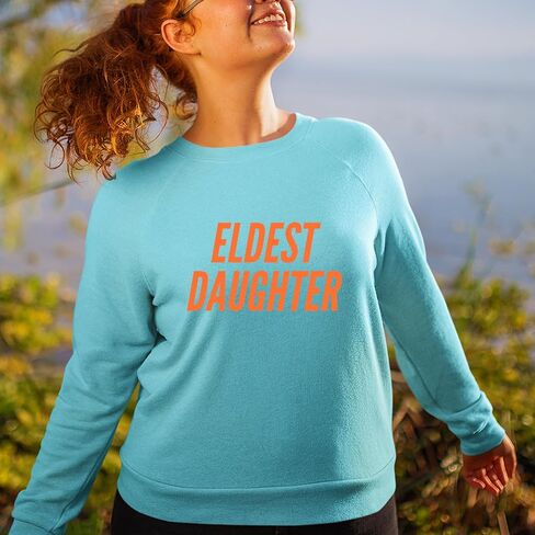 Eldest Daughter Adult Crewneck Sweatshirt, Soft Fleece, Graphic Pullover in Saudi Arabia