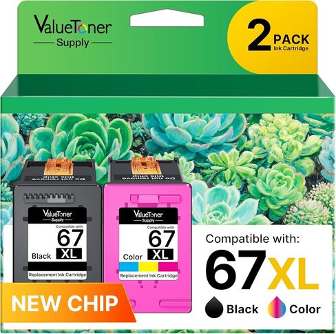 ValuetonerSupply 61xl خرطوشة حبر سوداء اللون ل HP 61 XL 61XL ل HP Envy 5530 4502 4500 5534 5535 OfficeJet 2620 4630 4635 DeskJet 1512 1055 2540 30 حبر طابعة (1 أسود، 1 ثلاثي الألوان) in Kuwait